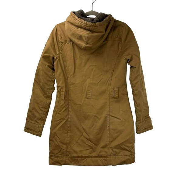 Vintage The North Face Women's Size XS Tan Hooded Parka Coat Button & Full Zip - Picture 11 of 16